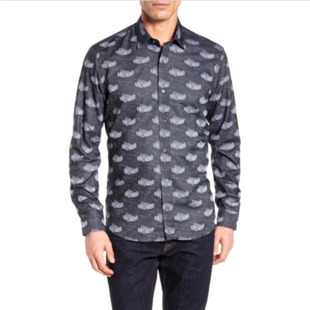 NWOT R by Robert Graham Racer Jacquard Sport Shirt